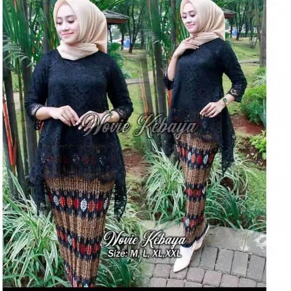 KEBAYA BRUKAT / BAJU KEBAYA / KEBAYA MODERN/ KEBAYA HITAM / BROKAT HITAM • CLK.783581