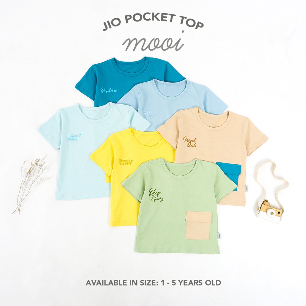 Mooi Jio Pocket 1-5 Tahun Tshirt Anak Pocket Unisex CBKS P10