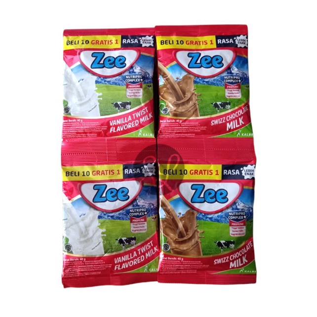 Susu Zee Sachet 40gr Susu Anak Tinggi Kalsium / Zee Susu Bubuk 40gr Renteng Isi 10pc Sachet / Susu Zee Nutripro Complex Susu Anak Tinggi Kalsium Zee Kemasan Renceng