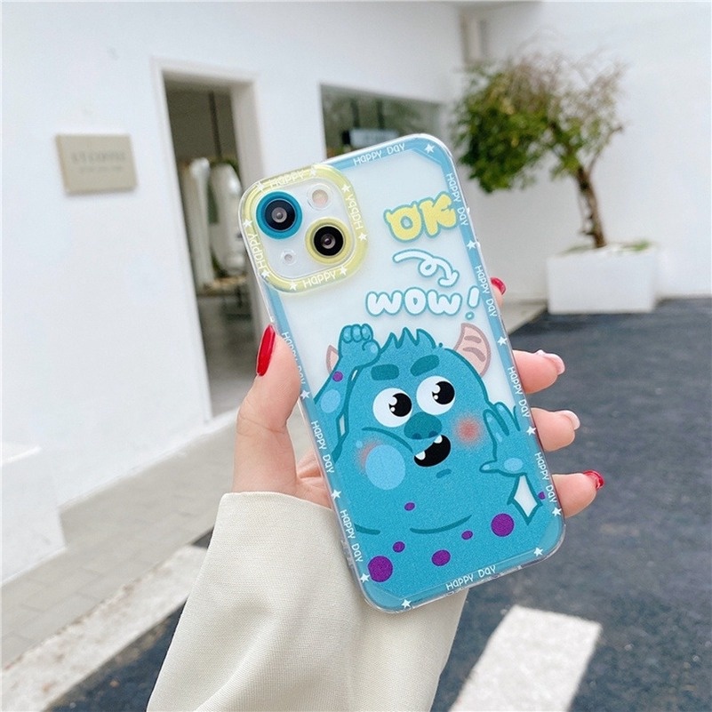 Soft Case TPU Motif Monster Kecil Untuk Compatible for iPhone 14 13 12 11 Pro Max SE 2020 X XR Xs Max iPhone 8 7 6 6s Plus 8p 7p Monster Mobile Phone Case Shockproof Bumper Soft TPU Cover