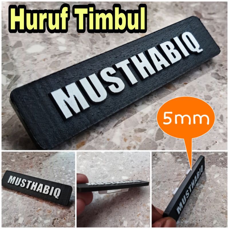 Name Tag Huruf Timbul