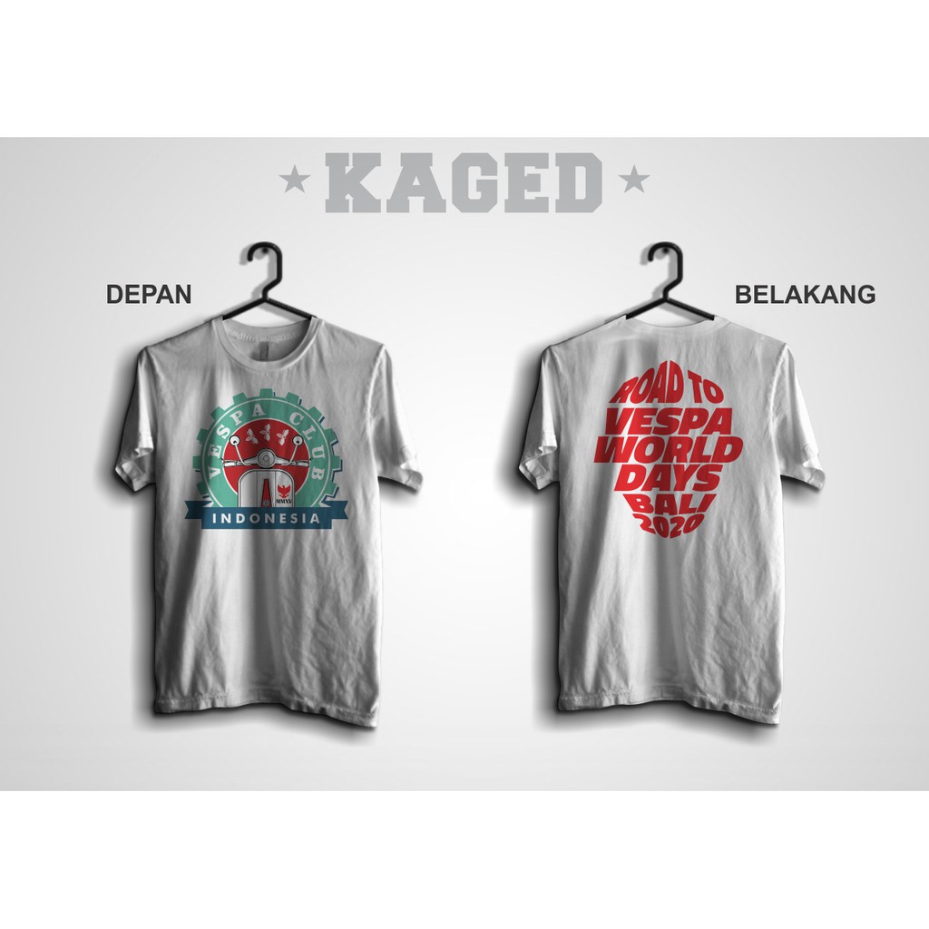 KAOS VESPA WORLD DAYS 2020 KAOS ROAD TO VESPA WORLD DAYS BALI KAOS VESPA CLUB INDONESIA #WARNAPUTIH