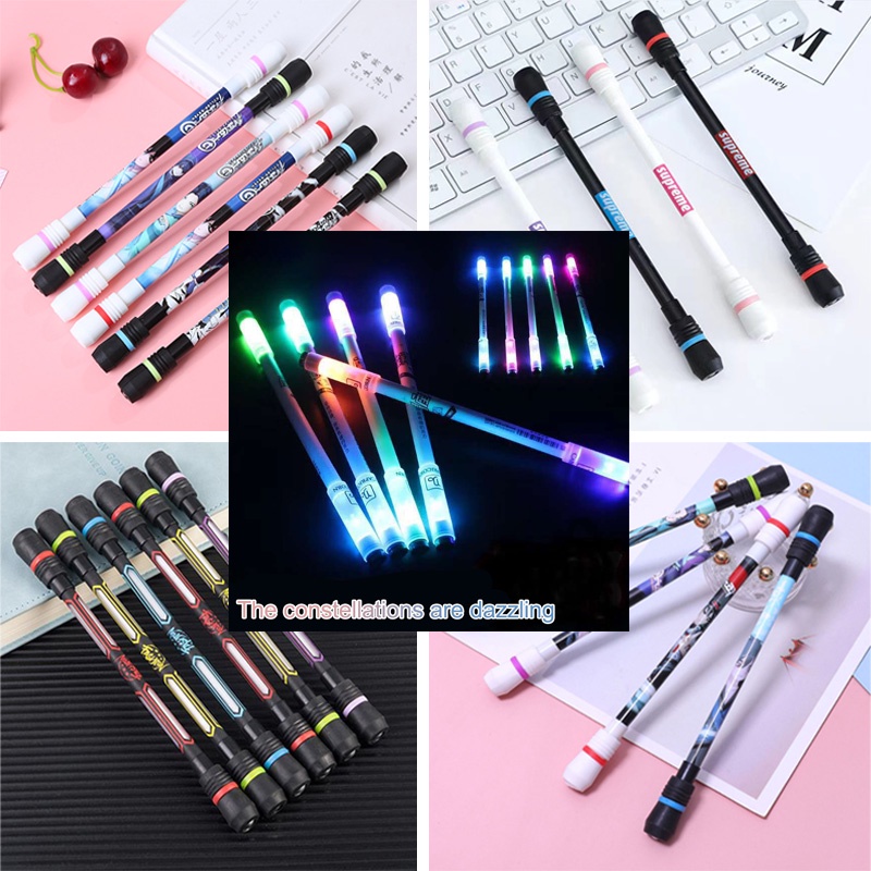

1 Pcs Spinning Pen Pikachu One Piece Glow Fingers Balance Spinning Pen Oily Stationery Pen