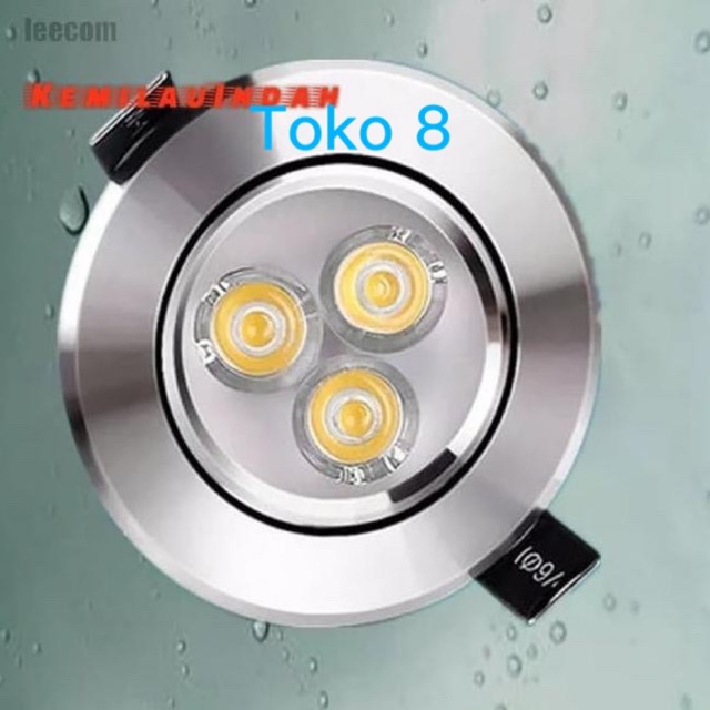 Lampu Downlight LED 3W Sorot Down Light 3 W Watt 3Watt 3Mata Plafon /warna kuning