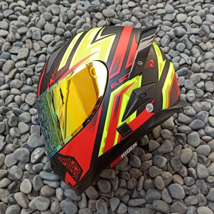 Helm Snail FFS1 Electric Matte Black Red F Yellow Iridium Gold