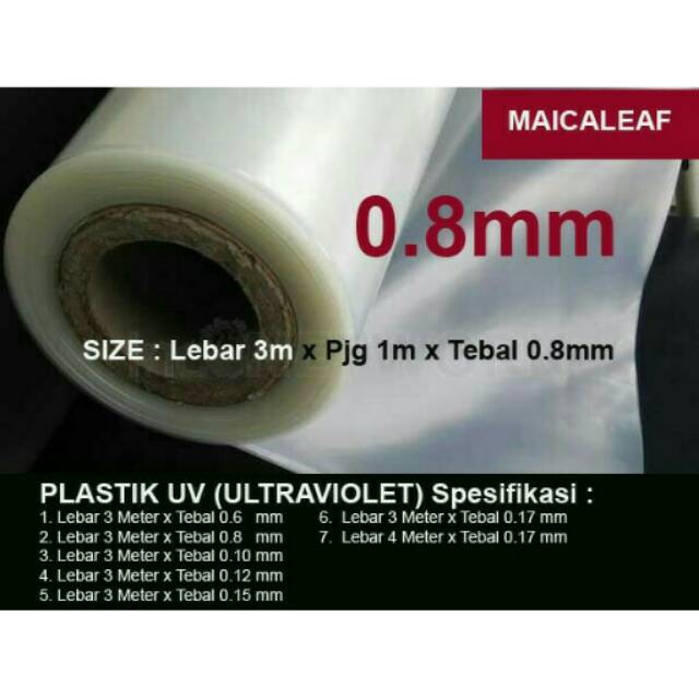 Plastik uv green house ukuran tebal 0,8mm