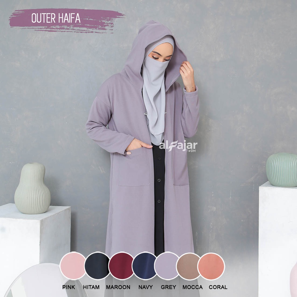 Outer Hoodie Syar'i Haifa by Alfajar