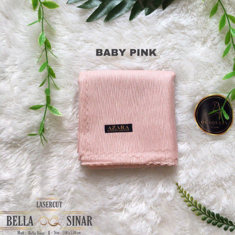 JILBAB SEGIEMPAT BELLA SINAR LC BY AZARA-Baby pink