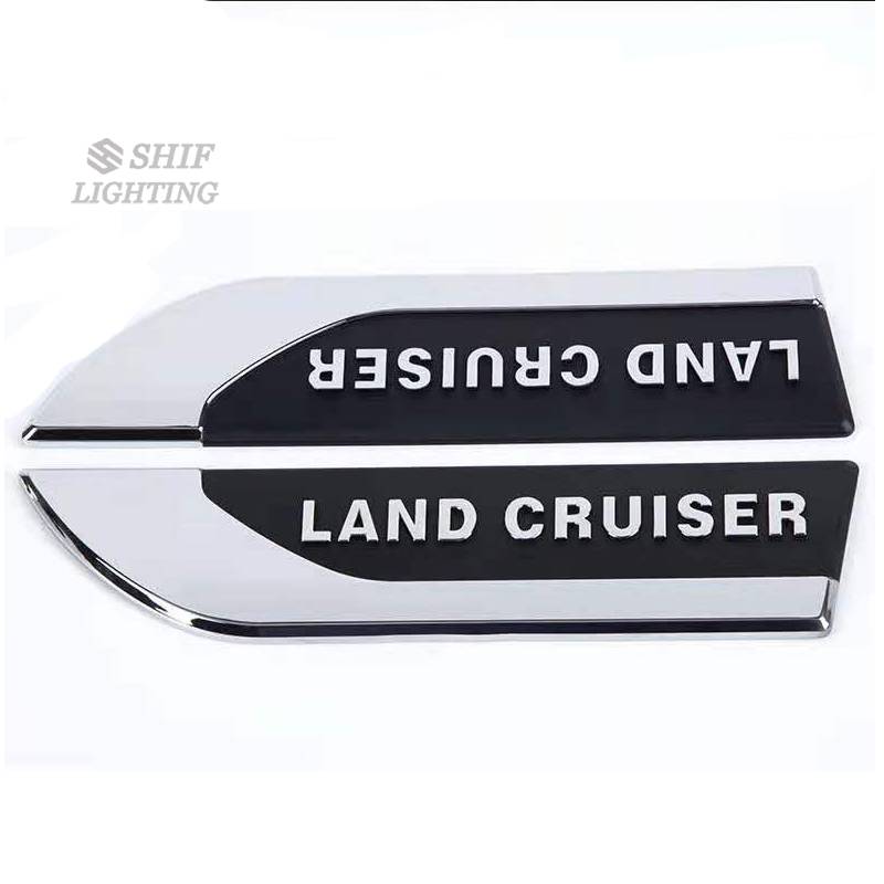 2pcs Stiker Emblem Logo Land Cruiser Bahan ABS Untuk Fender Samping Mobil