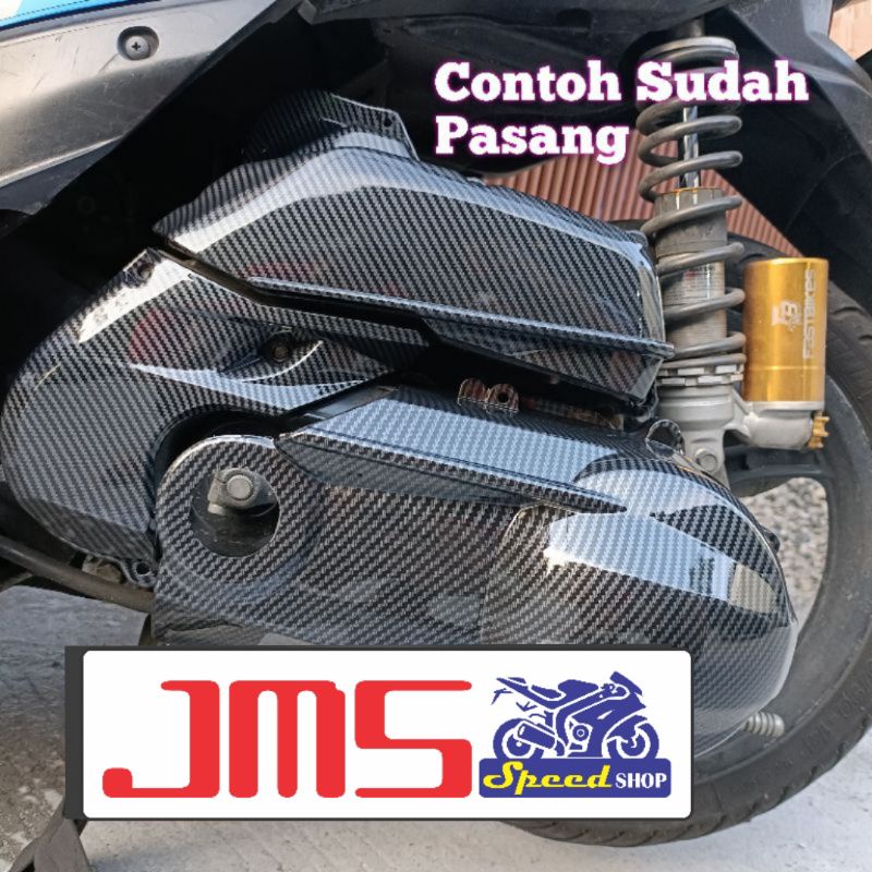 paketan cover tutup carbon cvt dan filter hawa keong sambung cvt plus cover knalpot mio m3 mio z 125 fino 125 soul gt 125