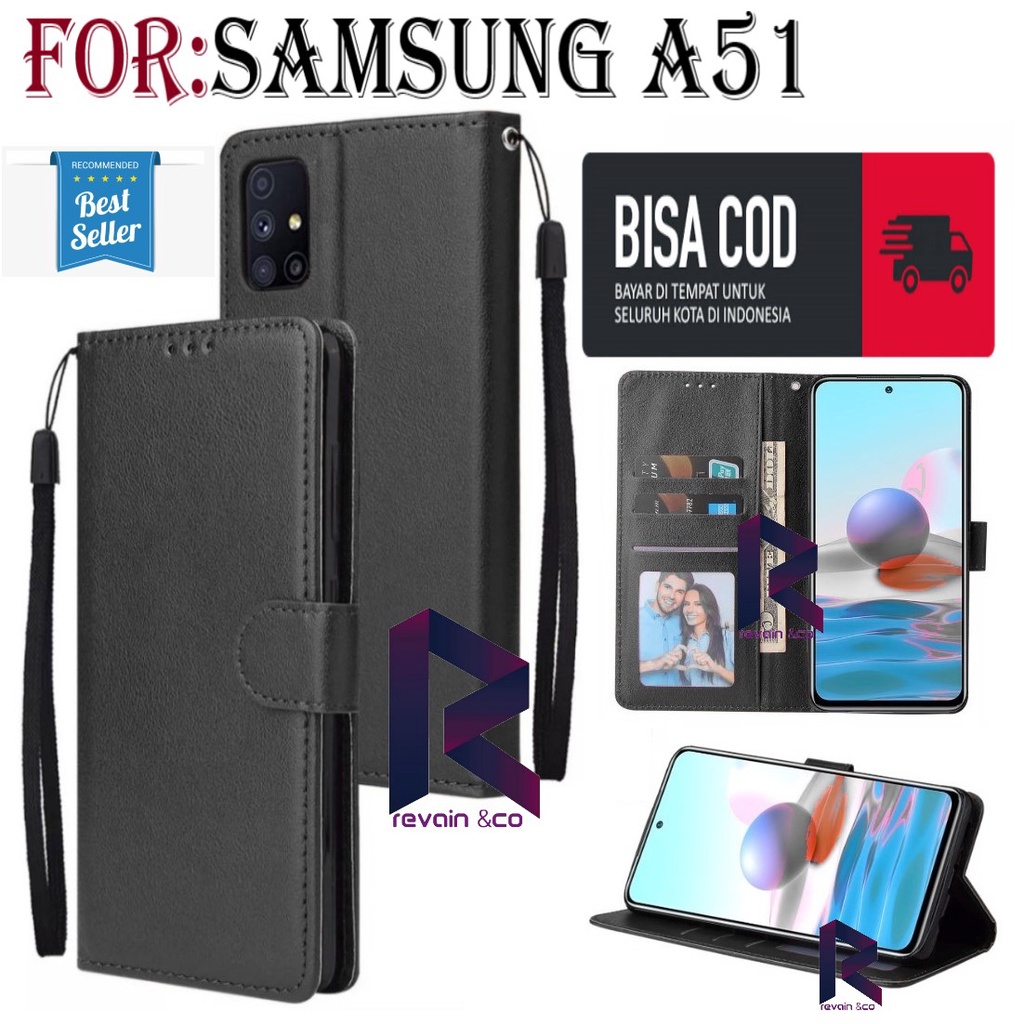 CASE FLIP WALLET SAMSUNG A51 LEATHER KULIT PREMIUM SARUNG BUKA TUTUP FLIP CASE SAMSUNG A51