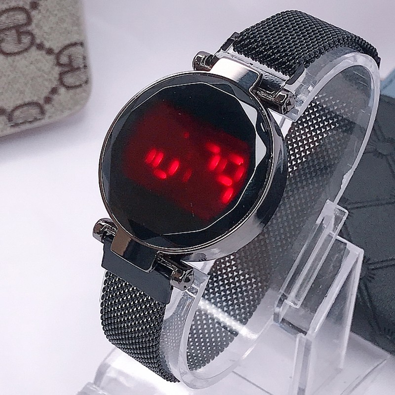 [✅COD] JAM TANGAN WANITA LED DIGITAL MAGNET TOUCH SCREEN IMPORT