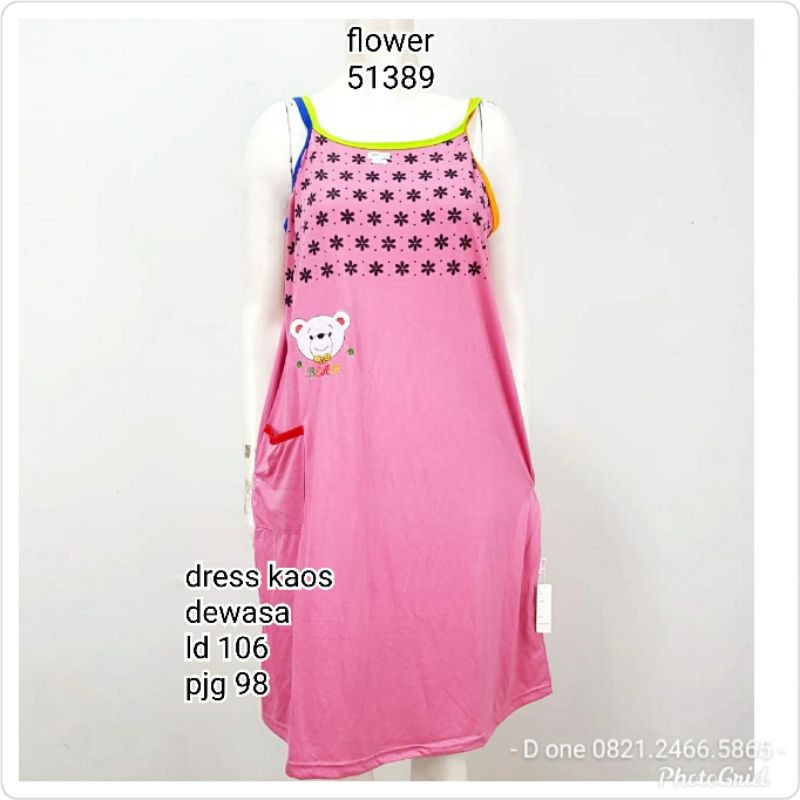 Daster tanktop dewasa star &amp; flower 51389