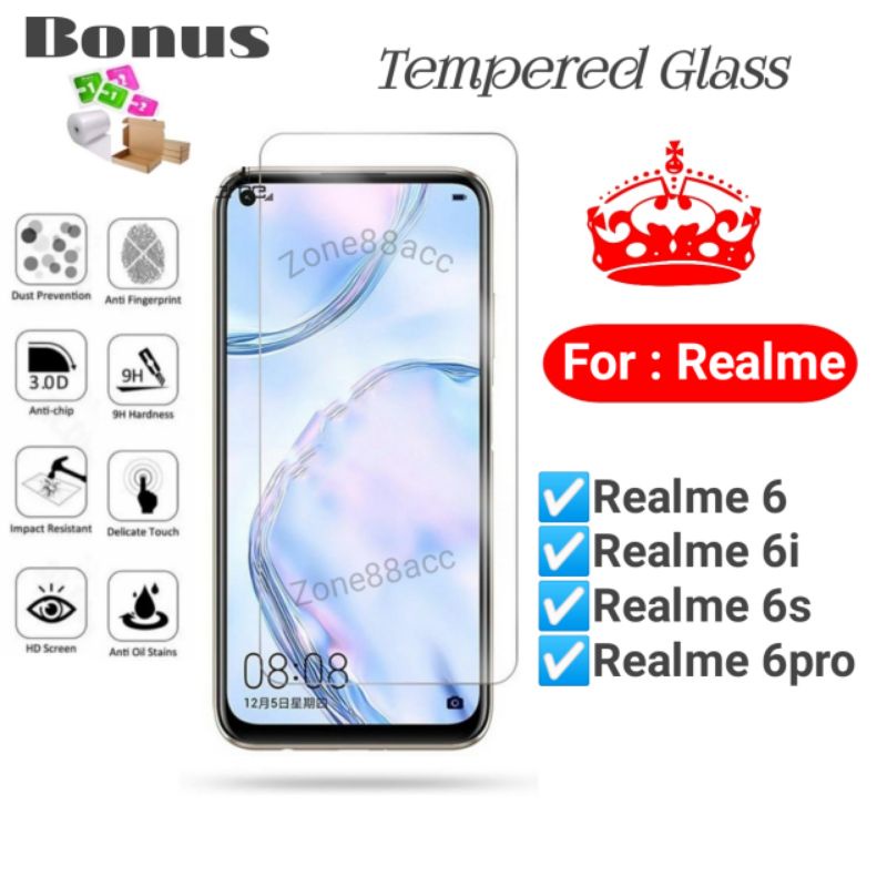 Antigores Tempered glass screen guard protector Realme 6 6i 6s 6pro i s pro TG Bening Antiblue Spy Blue light Full Garskin Lensa Lens Pelindung Layar 9D