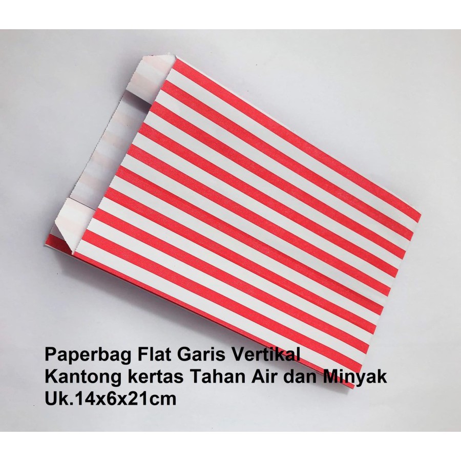 

Kertas Bungkus Roti / Snake Paperbag Kantong Tahan Air Minyak vertikal RED 14x6x21cm(M) Foodgrade