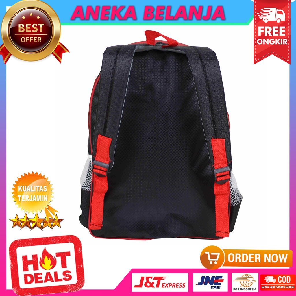 Tas Ransel Anak Sekolah Little Bus Merah / Tas Gendong Cowok Laki Laki | BONUS Botol Minum