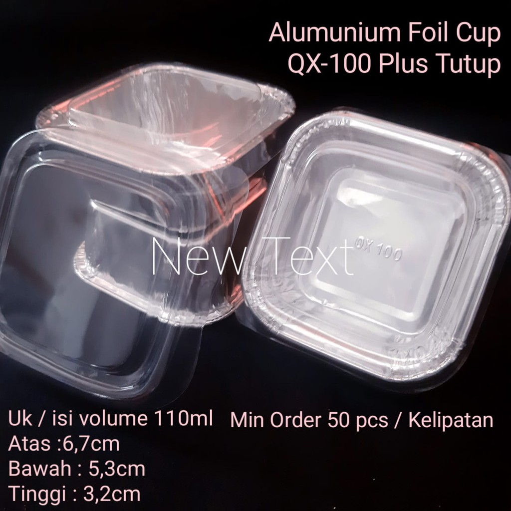 Jual Aluminium Foil Cup OX100 Plus Tutup / Aluminium Foil Tray OX100