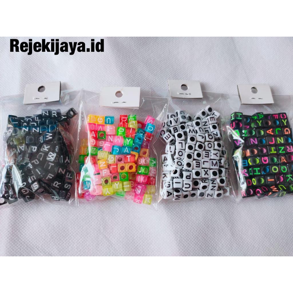 Mote Huruf Kubus / Manik Huruf Kubus 6mm x 6mm