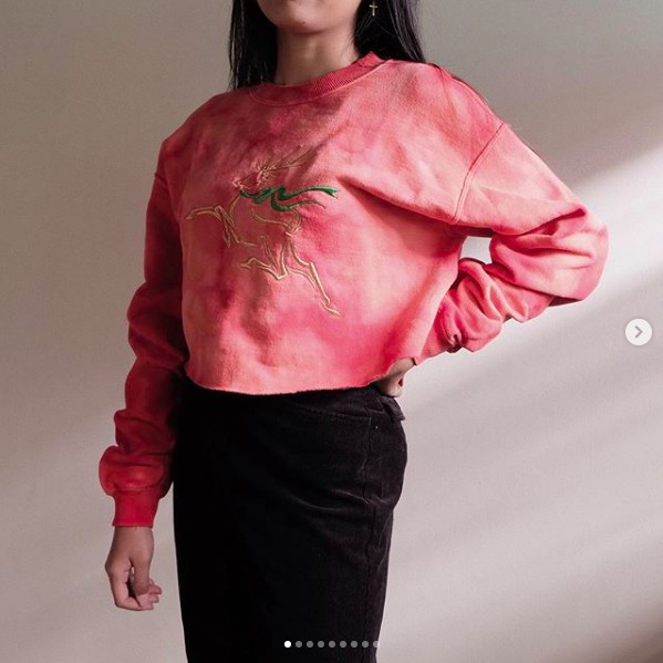 sweater crop tie dye