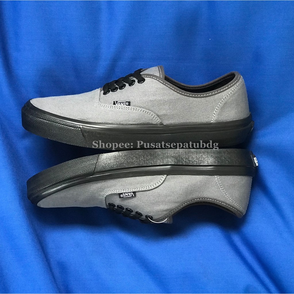 Vans Authentic Grey Black Sol Hitam