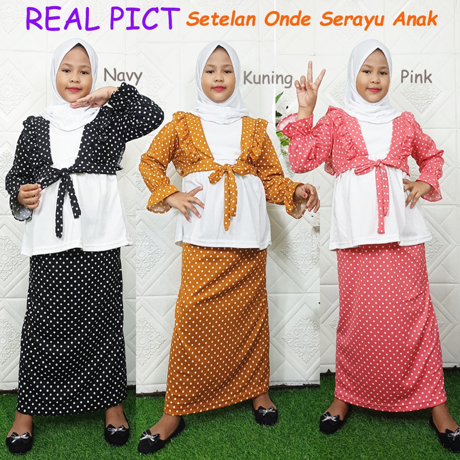 SETELAN ONDE SERAYU BAJU DAN ROK 6-12tahun CARLINA FASHION