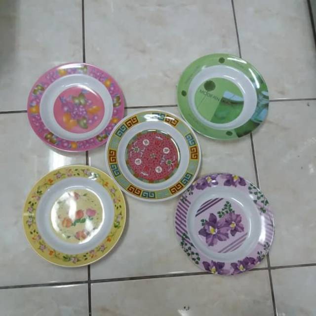 Piring makan melamin mei shing besar/ piring melamin motif mei shang