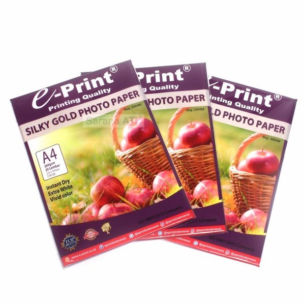 

Kertas Foto E-Print Silky Gold Photo Paper A4 260gsm