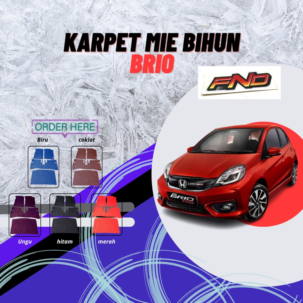 Karpet Brio Satya All New 2019 2020 2021 Karpet Karet Brio RS 2019 2020 Karpet Honda Brio New 2020