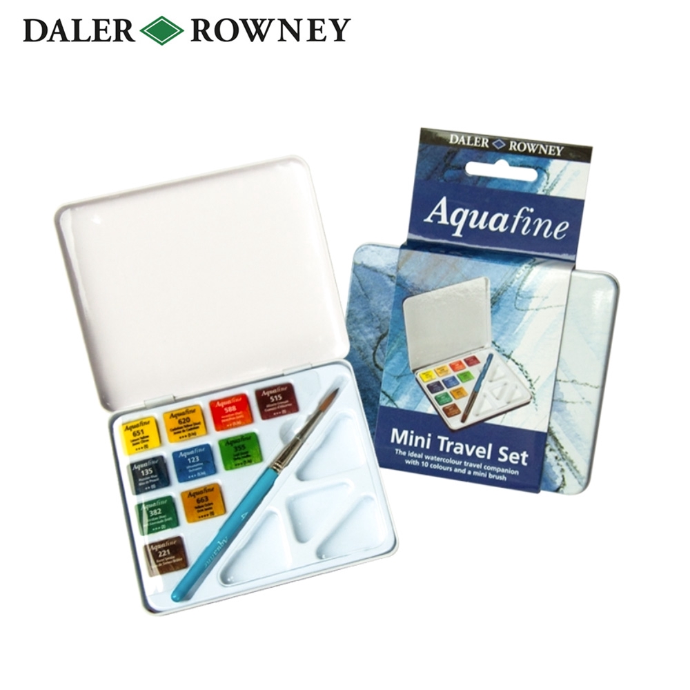 

Daler Rowney Aquafine Mini Watercolour Travel Set 10 Colours