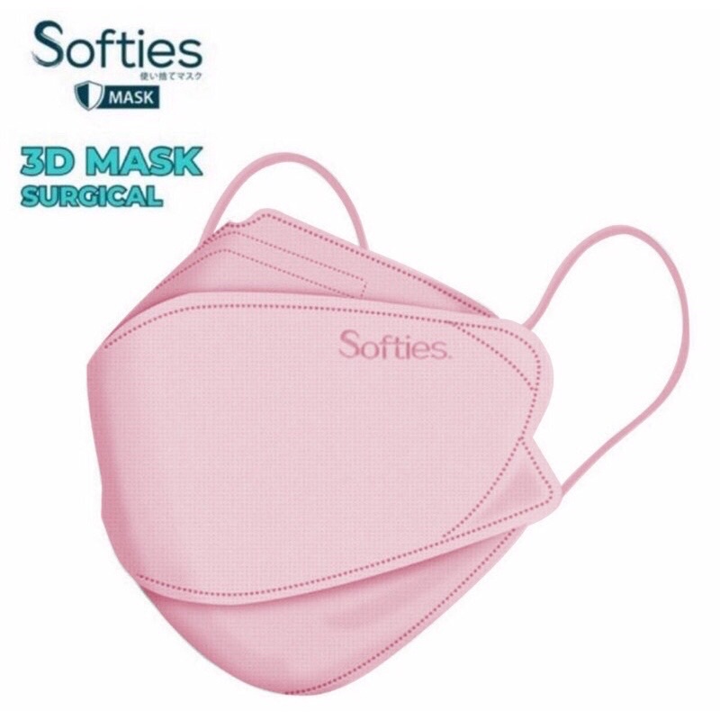 Softies Masker Surgical 3D 4ply isi 20pcs Ori 100%