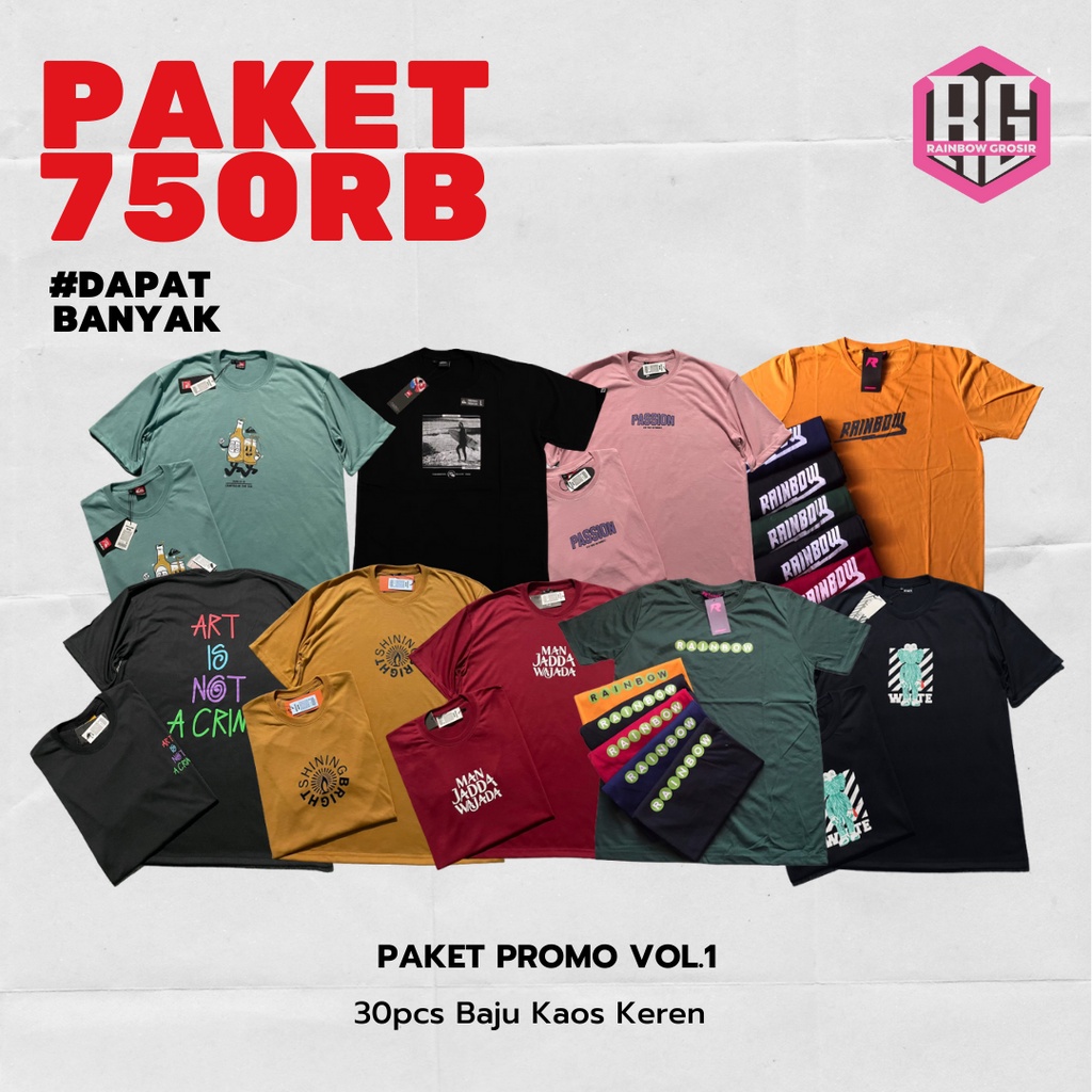 Paket Usaha Kaos Distro Premium / Grosir Baju Kaos Distro