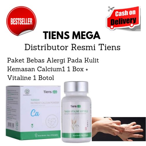 Tiens Alergi Pada Kulit Kemasan Cacium 1 Box, Vitaline 1 Botol + Kartu Member Tiens Mega