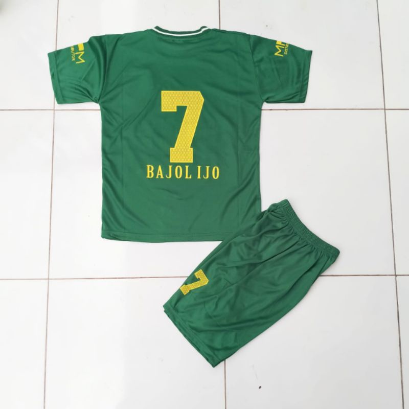 Mulkids. Baju Setelan Bola Persebaya Surabaya / Jersey kaos Bola Anak Laki Laki 2-13thn