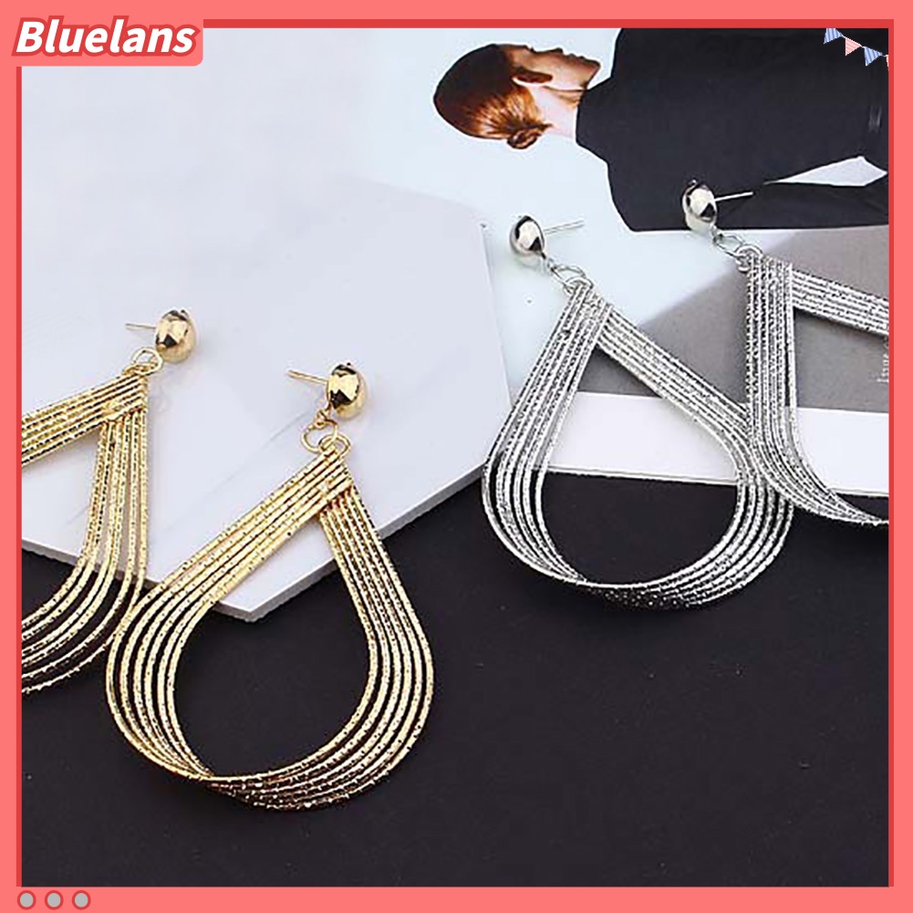 Bluelans Fashion Women Hollow Waterdrop Dangle Earrings Eardrops Simple Party Jewelry