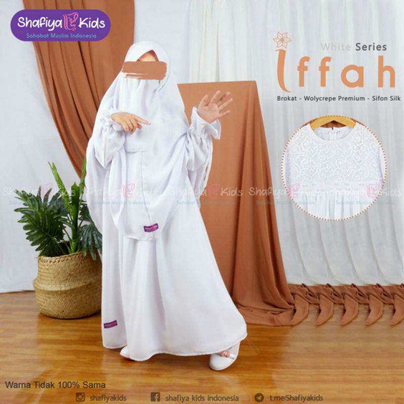 Shafiyakids - Gamis Putih Iffah Anak Perempuan Syari Manasik Haji