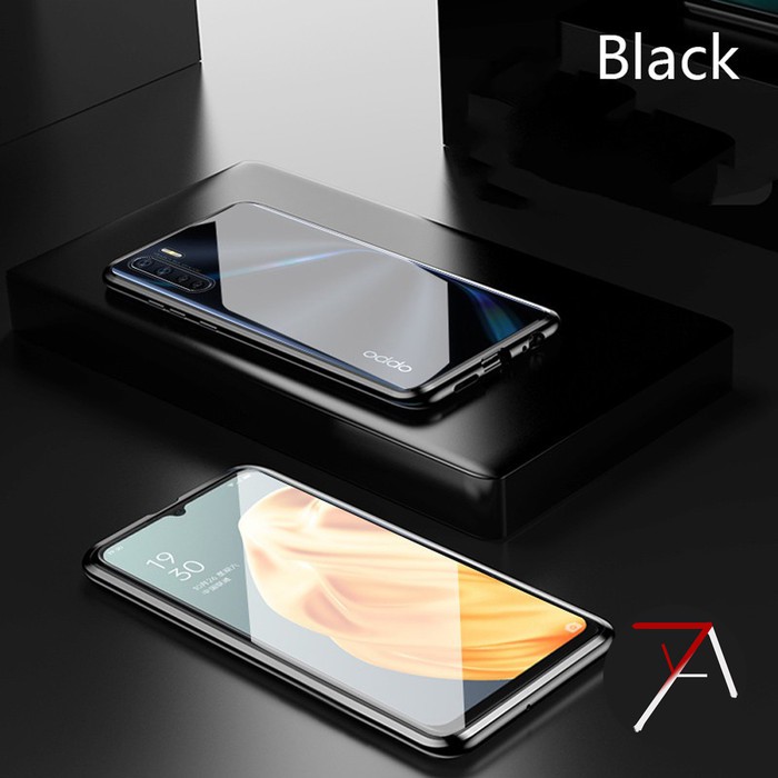 Oppo Reno 3 Reno3 Double Side Glass Magnetic Case Cover Casing Depan Belakang