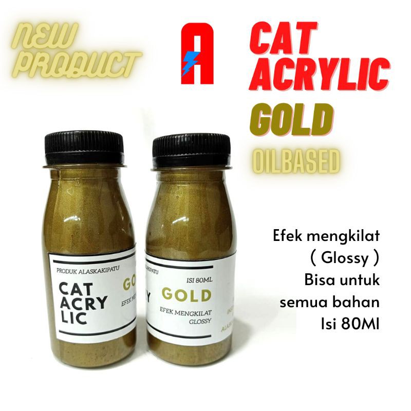 Cat acrylic oilbased warna GOLD isi 80Ml