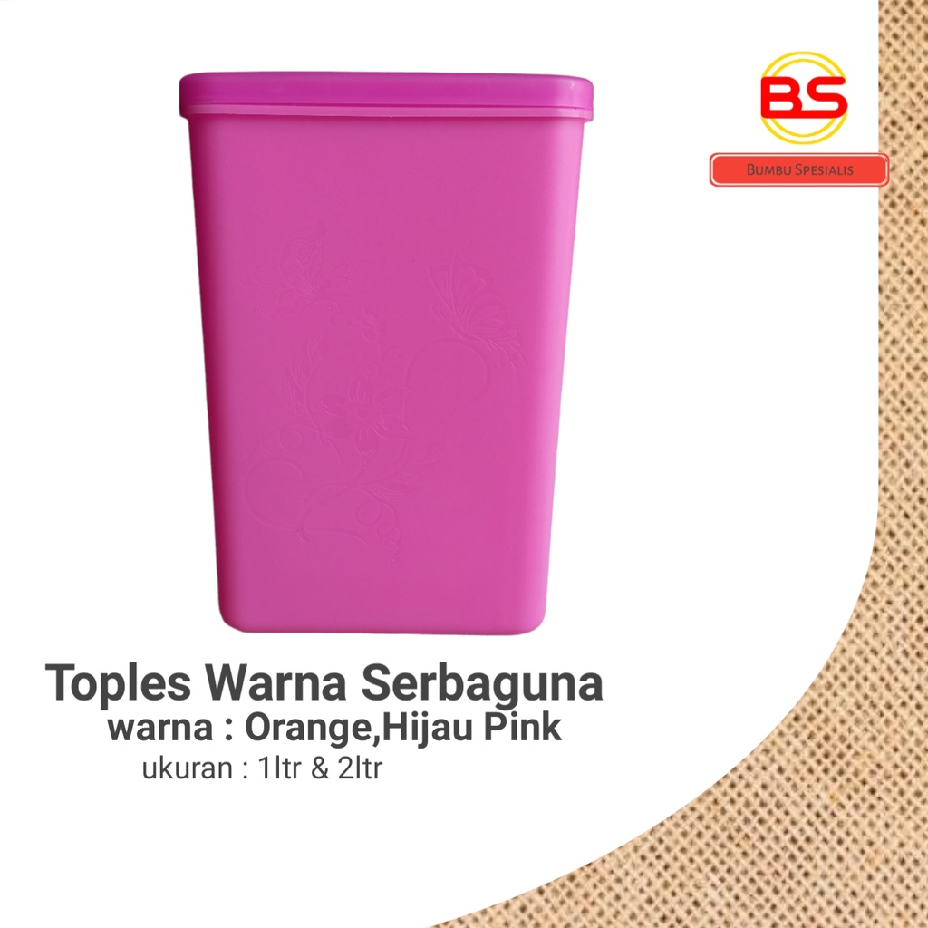 Toples Kue / Toples Persegi / Toples Serbaguna / Tupperware 2 liter / Per 12 Pcs / Selusin