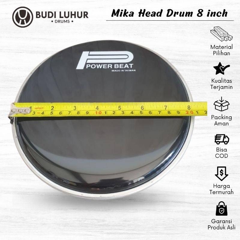 Head Drum Mika 8 Inch Powet Beat Suara Standar Untuk Gendang Dung Dangdut Darbuka Calti Dumbuk