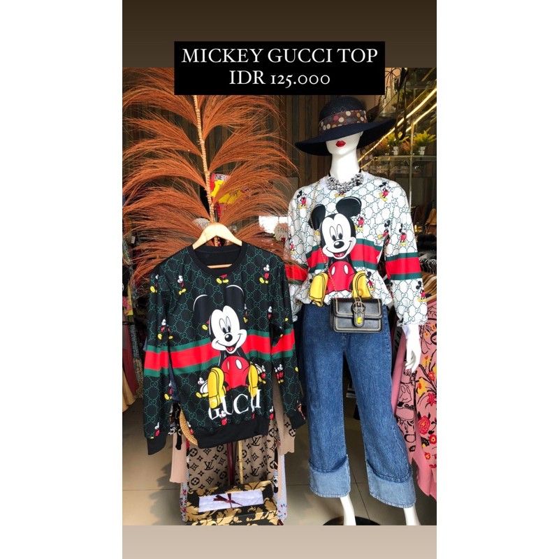 Baju atasan wanita mickey gucci top