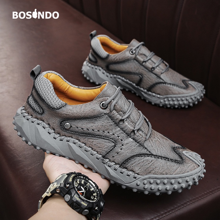 BOSINDO✔ - B10 sepatu sneakers pria kulit sapi ASLI IMPORT 100%Original- sepatu gunung pria kulit sapi asli original FREE BOX Merk BOSINDO ASLI-Bisa Bayar Ditempat[COD]