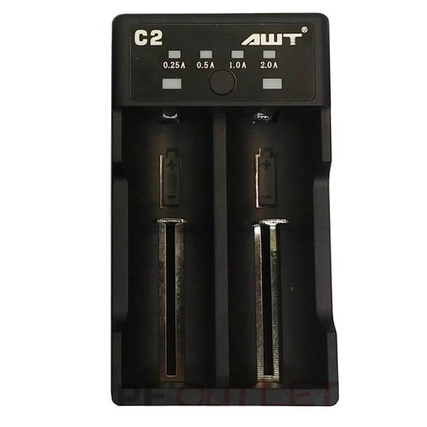 AWT C2 2A USB Battery Charger [Authentic] 2 slot 18650 26650