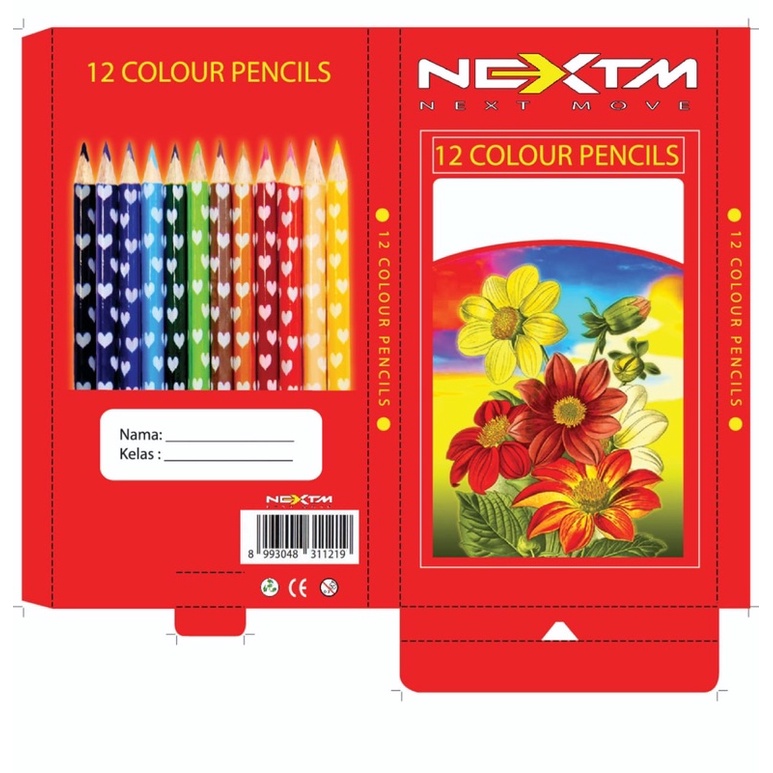 

PENSIL WARNA NEXTM/ pensil warna 12 warna panjang murah