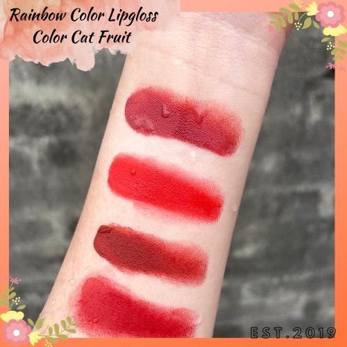 (CYBER) COD TERMURAH ecer grosir Lipgloss Rainbow Color Cat Fruit terlaris