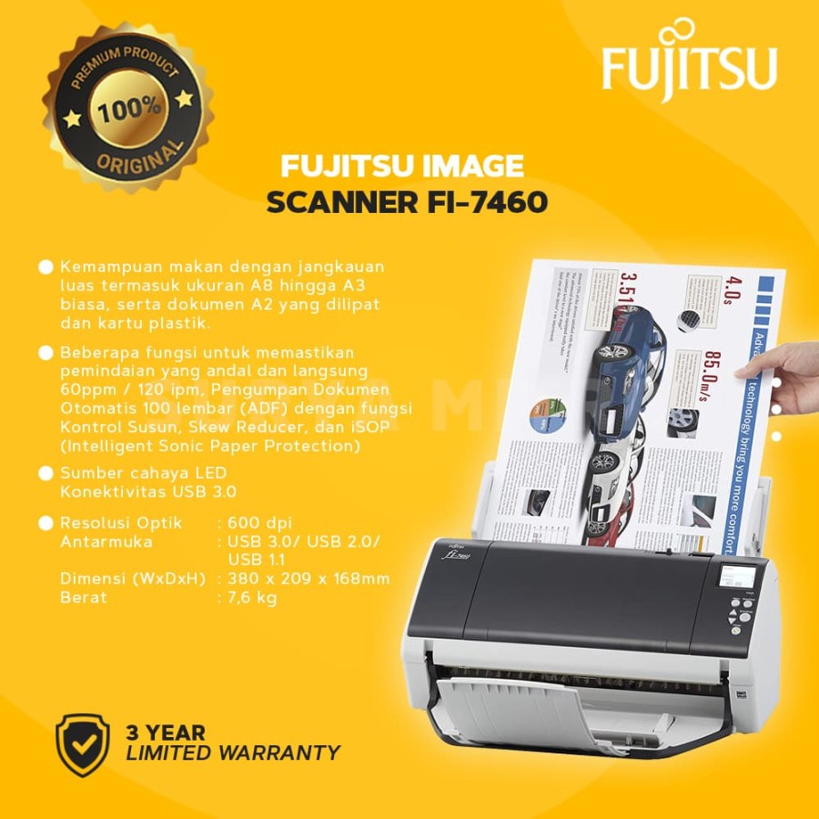 Fujitsu Fi 7460 A3 Scanner