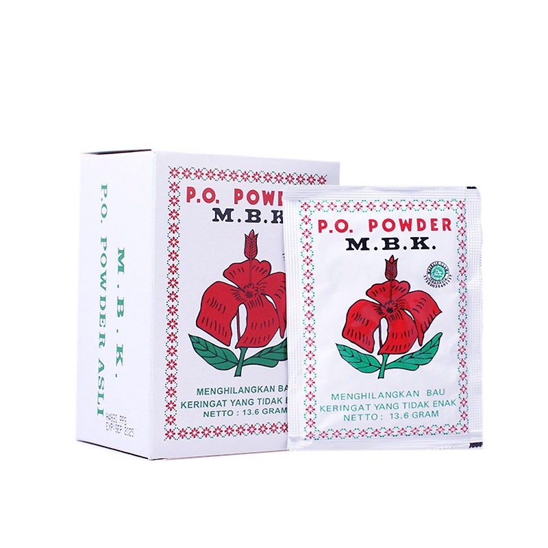 M.B.K Powder Biasa 13.6 gr (Satuan / Sachet) Bedak MBK Powder Bau Badan Ketiak