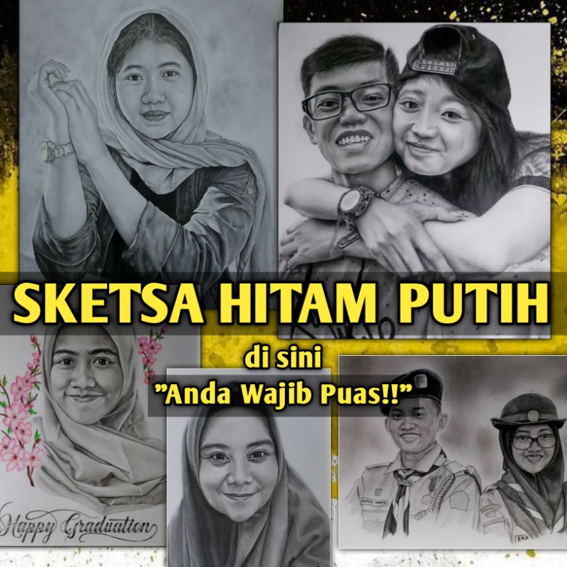 (COD) Sketsa Wajah, Kado Sketsa Foto, Kado Sketsa Wajah, Sketsa Wajah Bingkai Untuk Kado, Sketsa Ani
