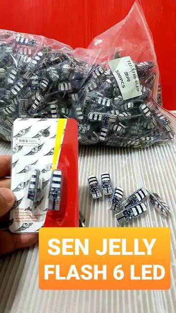 Lampu led sen 6 mata t10 jelly flash kedip strobo universal semua motor-3