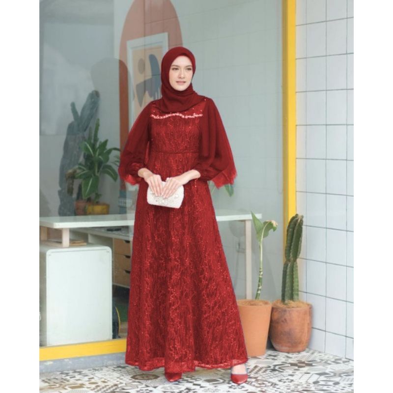 GAMIS TERBARU/LUNA DRES/DRES GAMIS BROKAT LUNA DRES