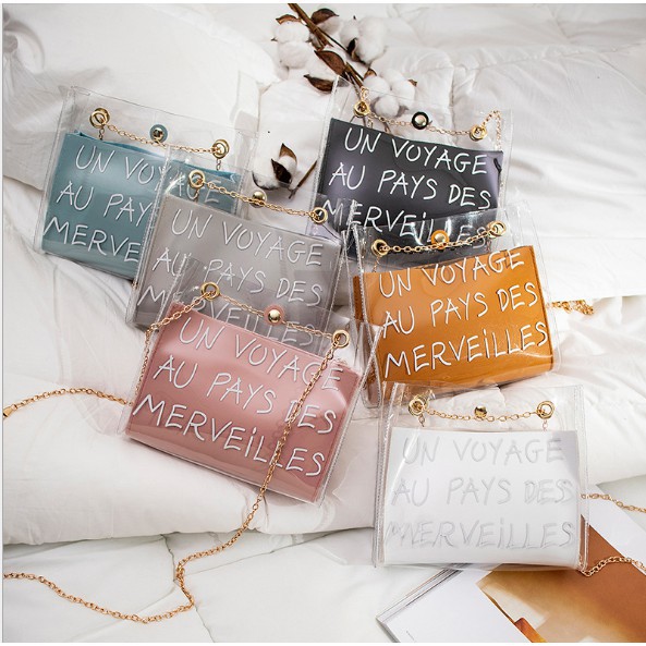 Tas Wanita Transparan / Tas Pvc Import / Tas Selempang